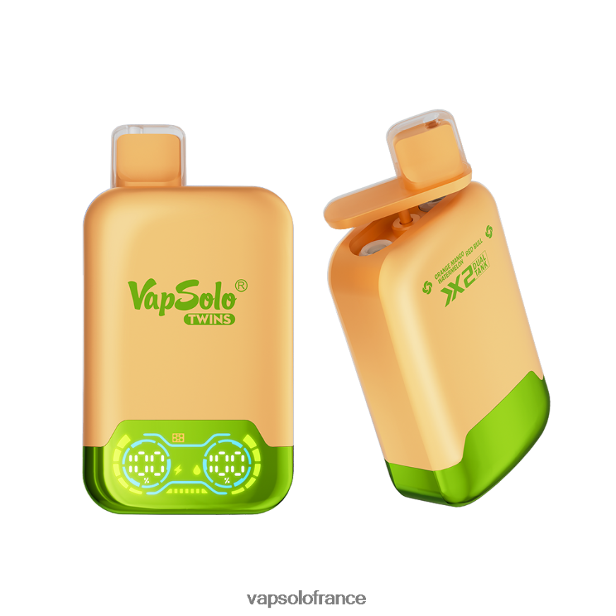 VapSolo TWINS vape jetable | Vapsolo France N8Z80430 pastèque mangue orange & taureau rouge