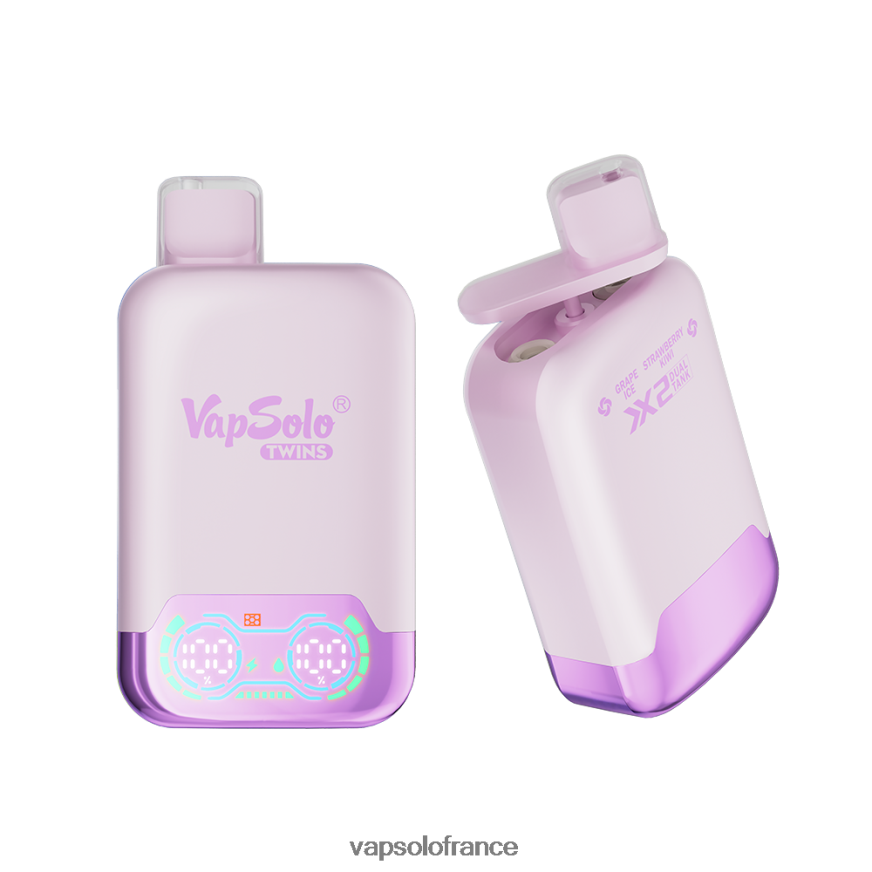 VapSolo TWINS vape jetable | Vapsolo Prix N8Z80428 glace aux raisins & fraise kiwi