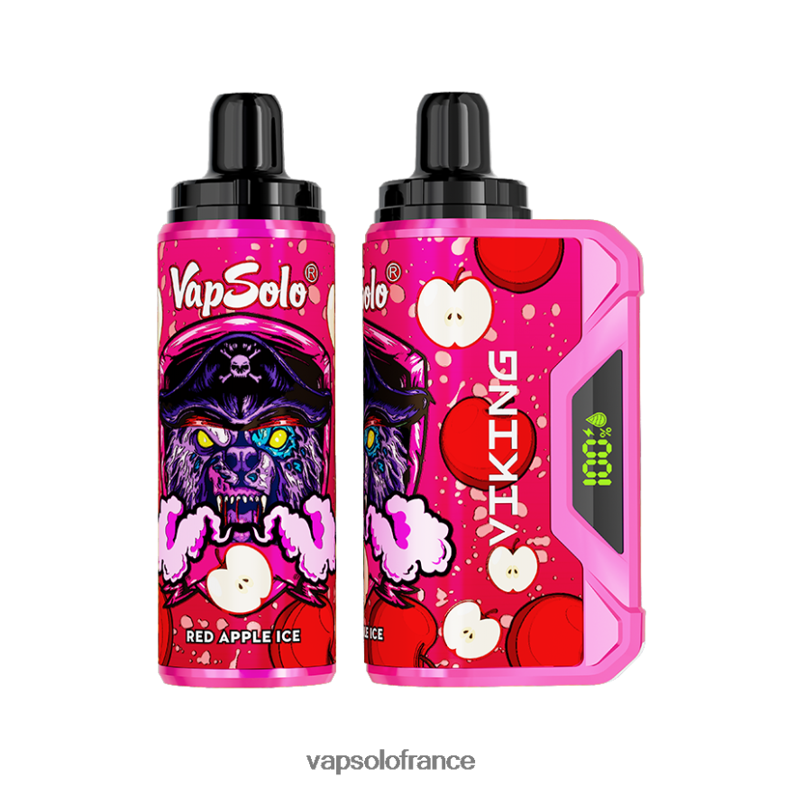 VapSolo VIKING vape jetable | Vapsolo France N8Z80442 glace à la pomme rouge